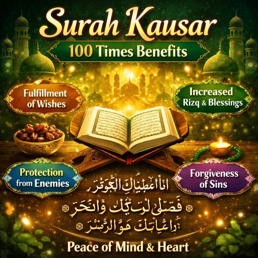 Surah Kausar 100 Times Benefits